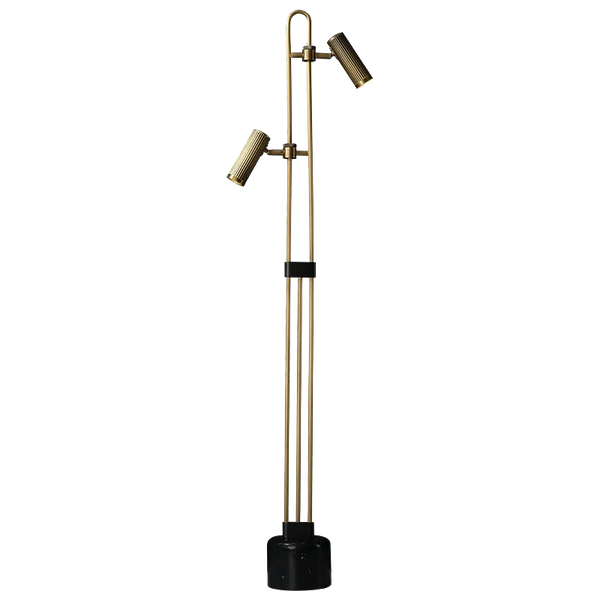 Carrara Solid Brass and Mable Base Floor Lamp