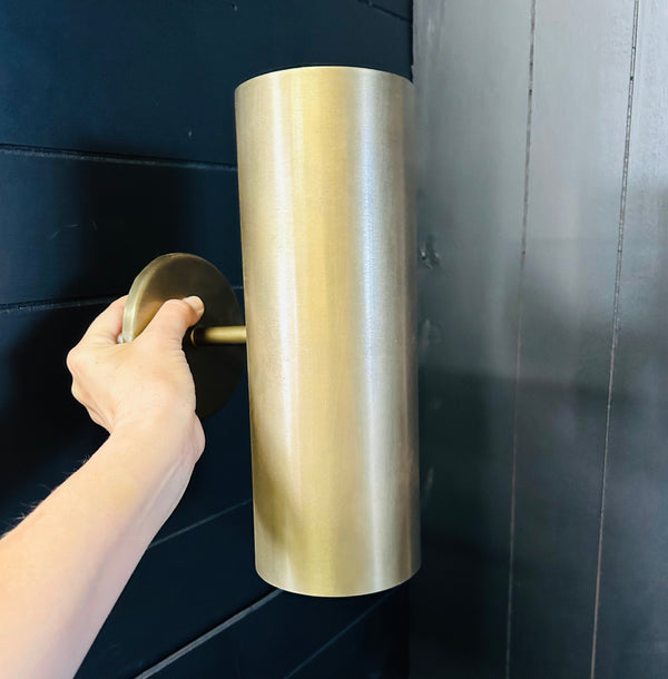 Bruges Antique Brass Cylinder Up-Down Wall Sconce