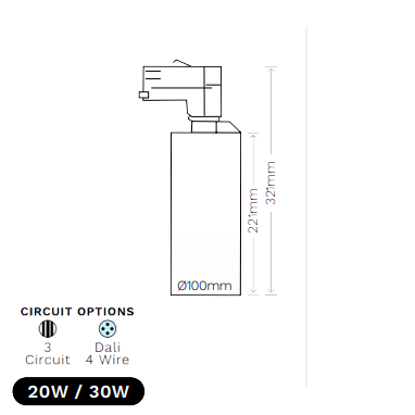 Adjustable Track Lamp (221 x 100mm)