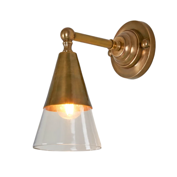 Otto Wall Light With Glass Shade Antique Brass (SKU ELPIM31376GLAAB)