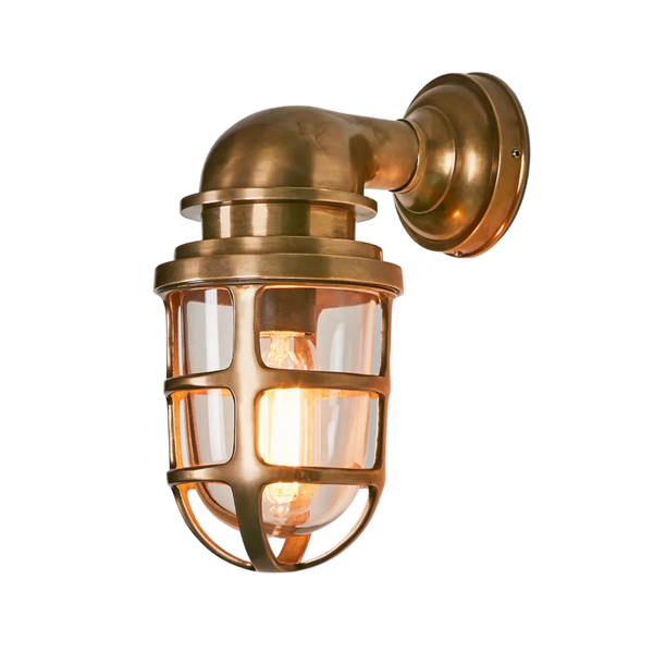 Porto Outdoor Wall Light Antique Brass (SKU ELPIM59895AB)