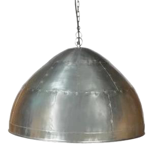 SMITH&SMITH Walton Medium Shiny Zinc Iron Riveted Dome Pendant Lamp