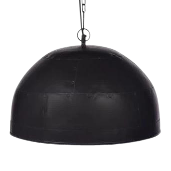 SMITH&SMITH Rivé Medium Matte-black Riveted Dome Pendant with red interior