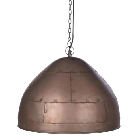 SMITH&SMITH Walton Medium Antique Copper Iron Riveted Dome Pendant Lamp