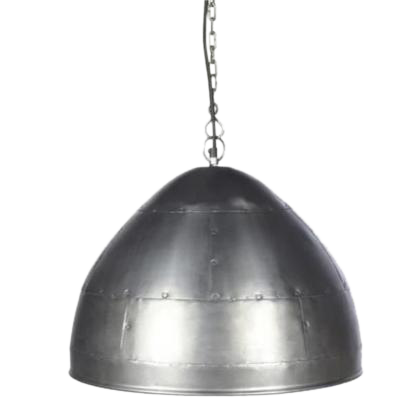 SMITH&SMITH Walton Small Shiny Zinc Iron Riveted Dome Pendant Lamp