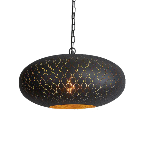 SMITH&SMITH Fes Oval-ellipse-shaped Perforated metal lamp in black