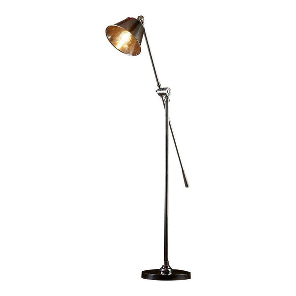 SMITH&SMITH Stewart Solid Brass Adjustable Floor Lamp in Antique Silver finish. 59384AS Winslow.