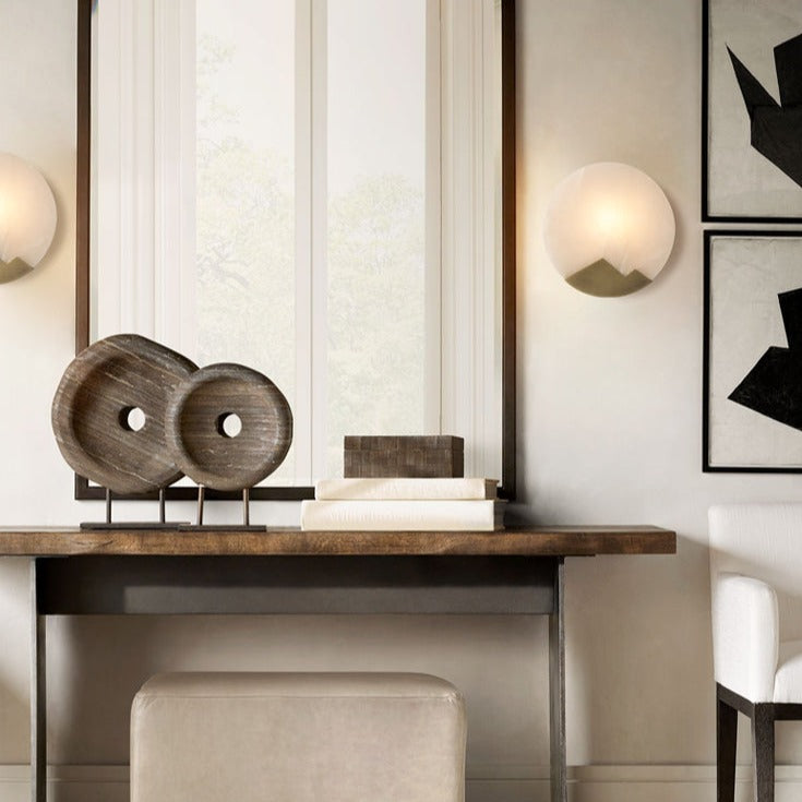 Rockingham Sunset Round Alabaster Wall Lamp