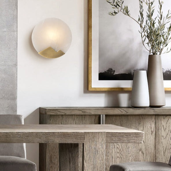 Rockingham Sunset Round Alabaster Wall Lamp