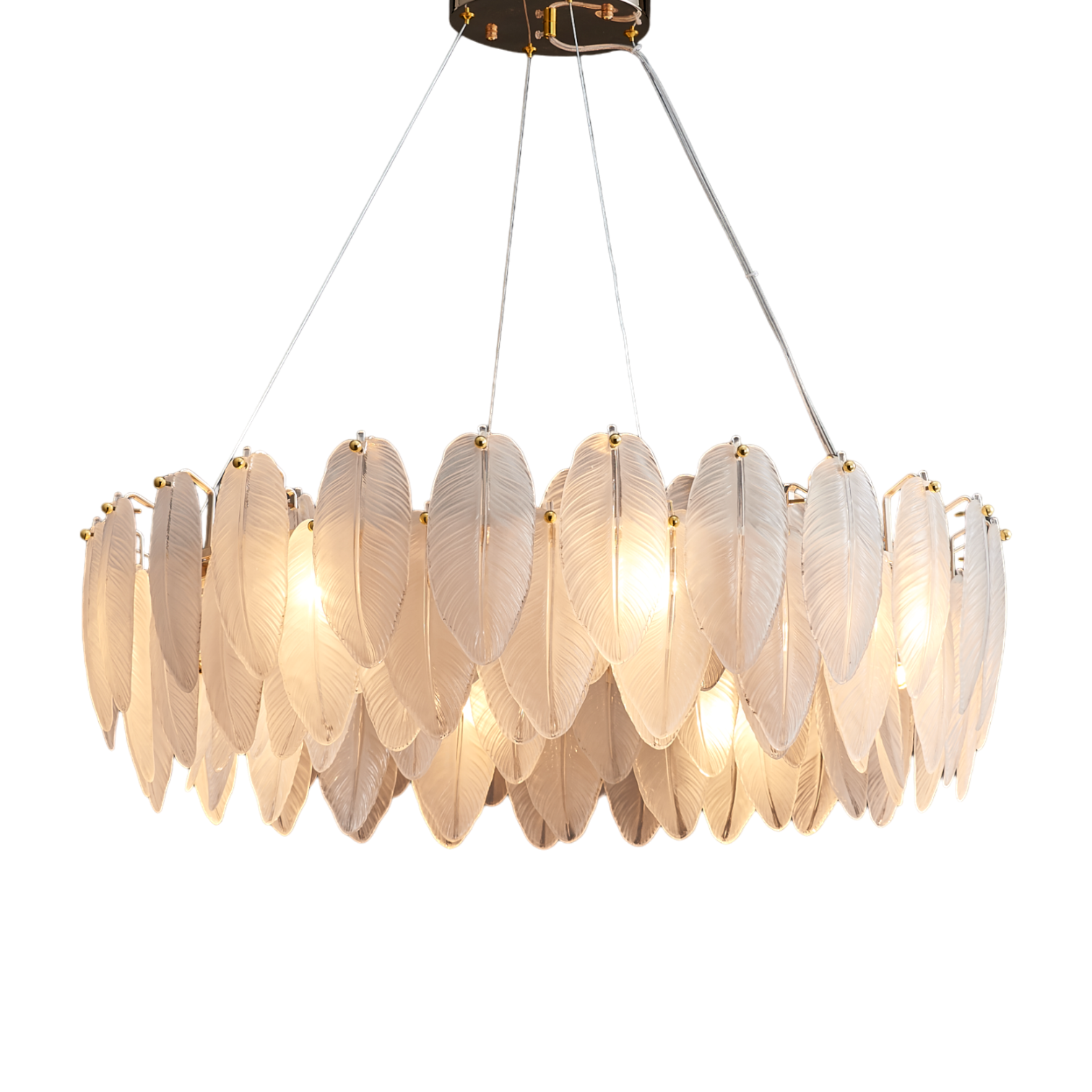 Quiana Organic Leaf Glass Chandelier