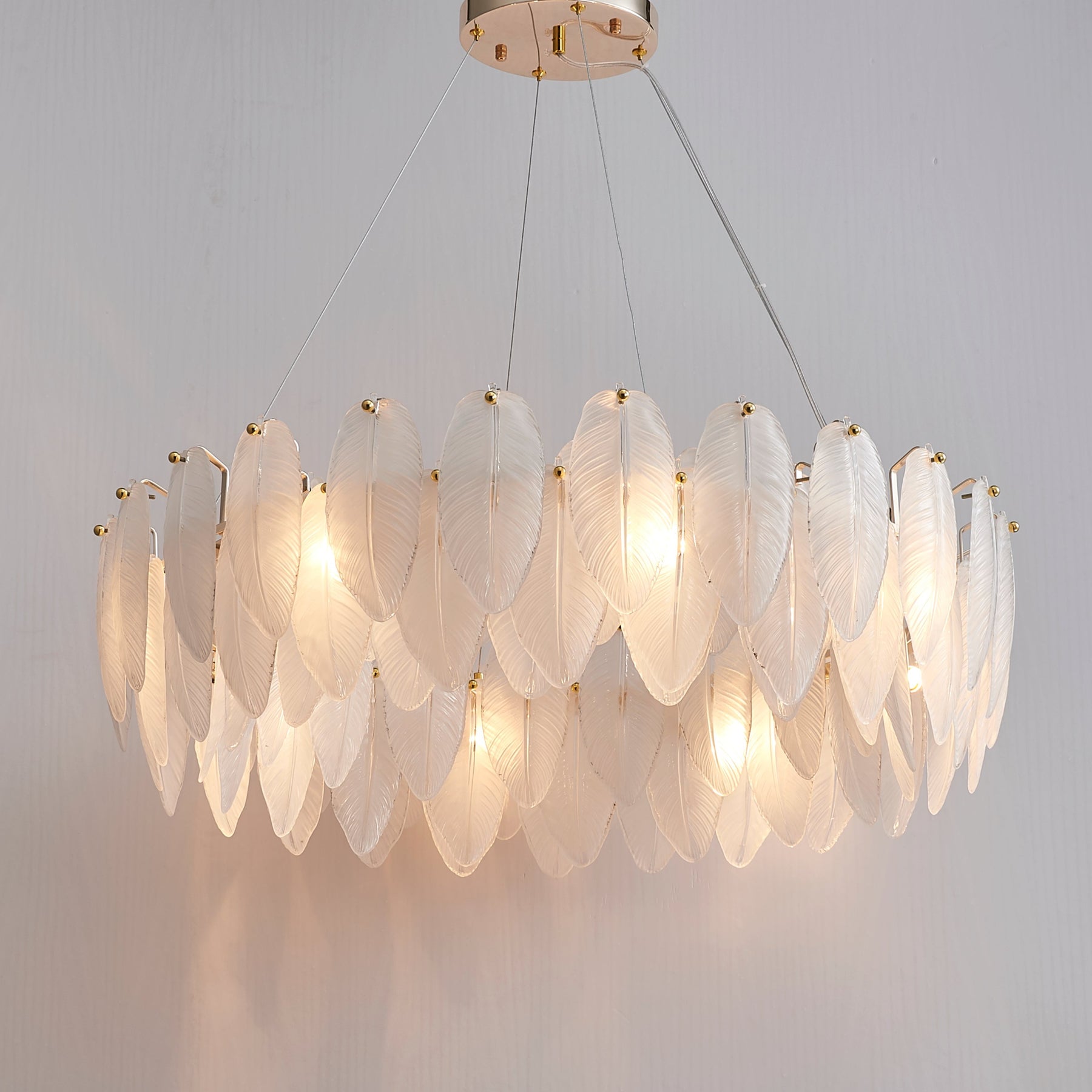 Quiana Organic Leaf Glass Chandelier