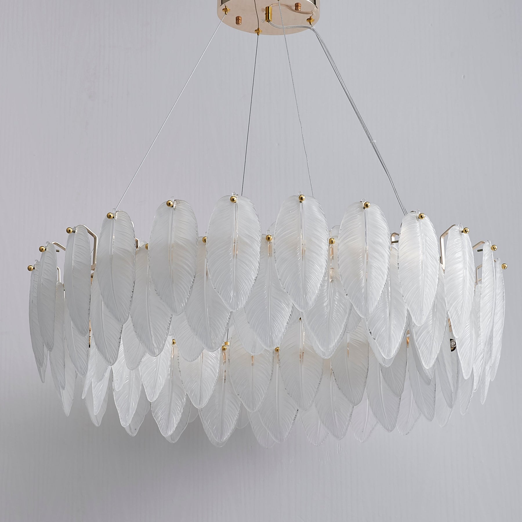 Quiana Organic Leaf Glass Chandelier