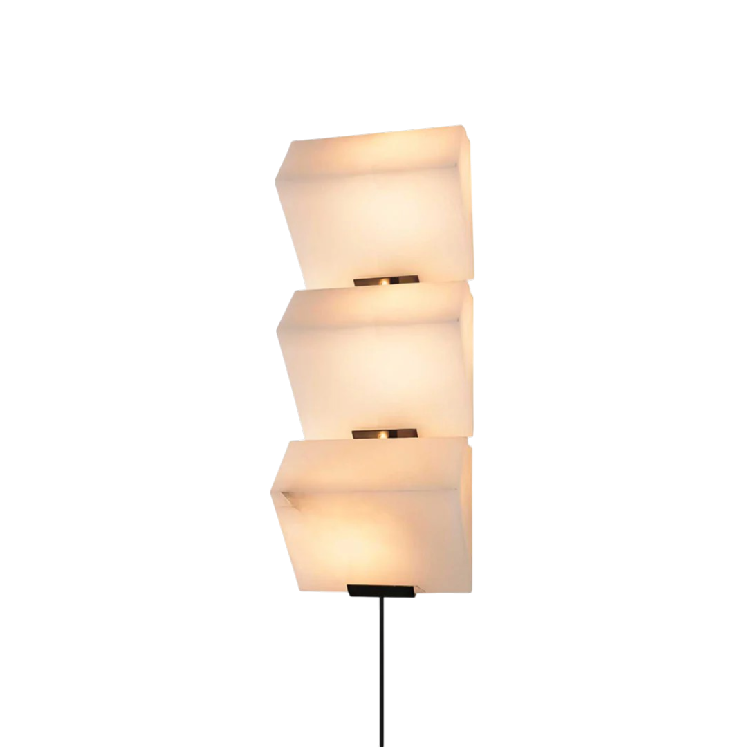 Maristela Alabaster Staircase Plug-in Wall Lamp - 3 tier