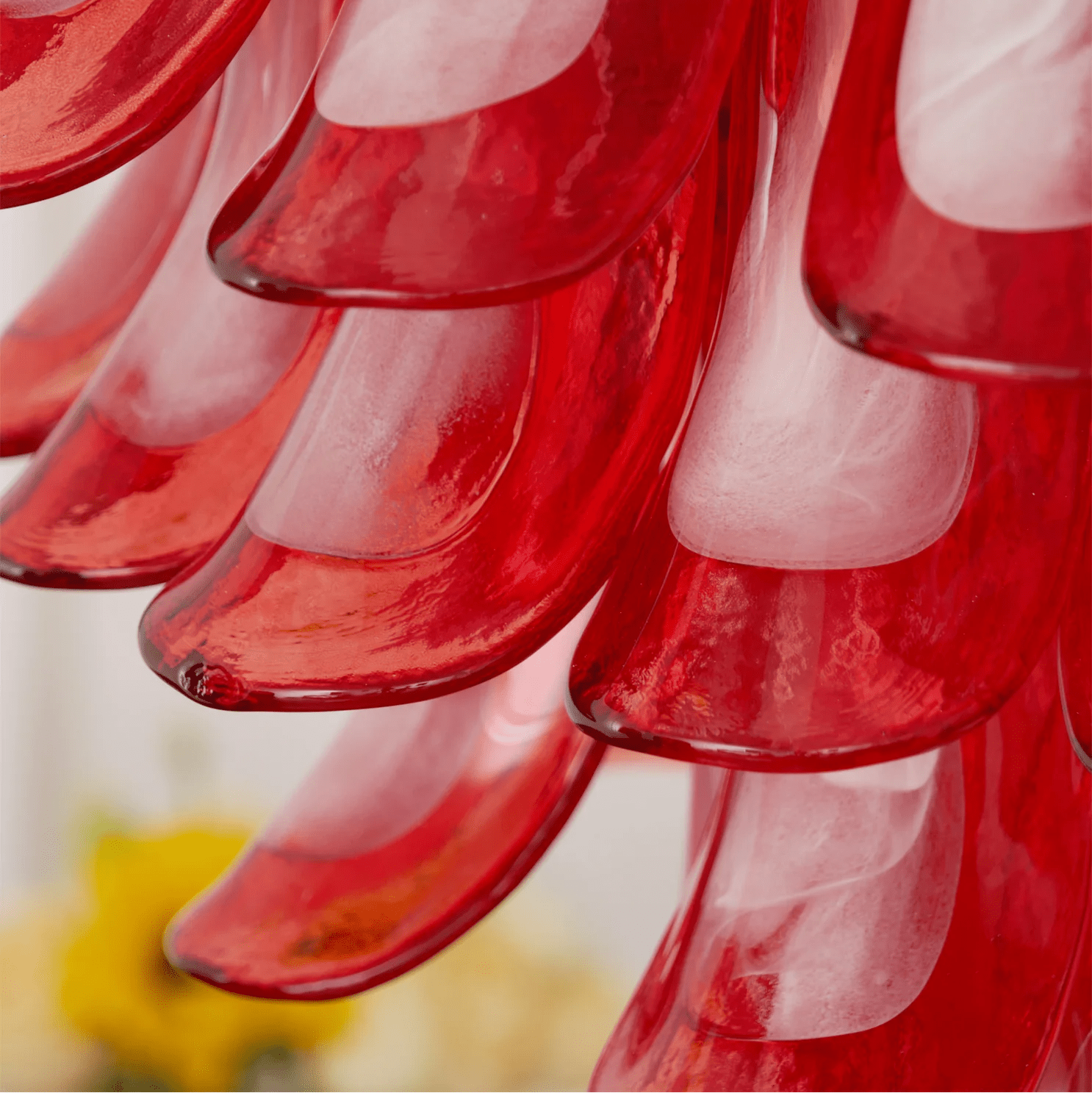 Vivia Crimson Murano Petals Chandelier