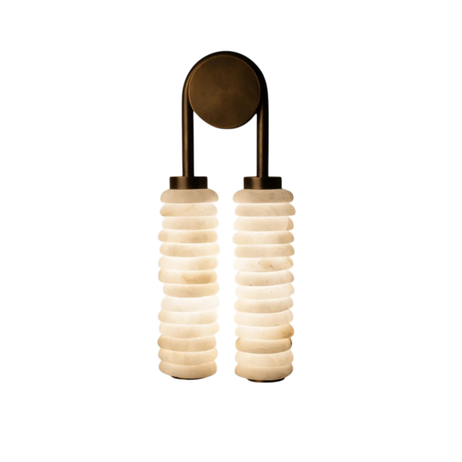 Nacar Ribbed Alabaster Sconce