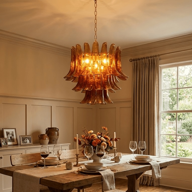 Anete Emberwave Murano Chandelier - Medium