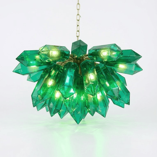 Maggia Murano Emerald Crystal Chandelier