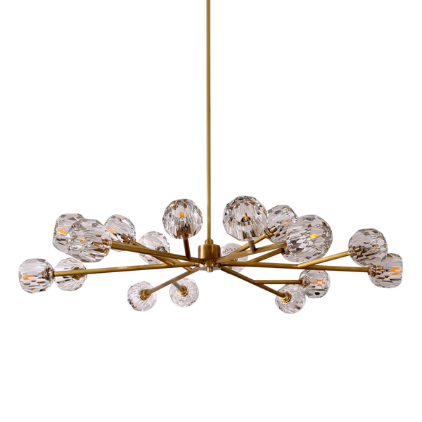 Howarth 18 Crystal Ball Brass Large Ceiling Chandelier