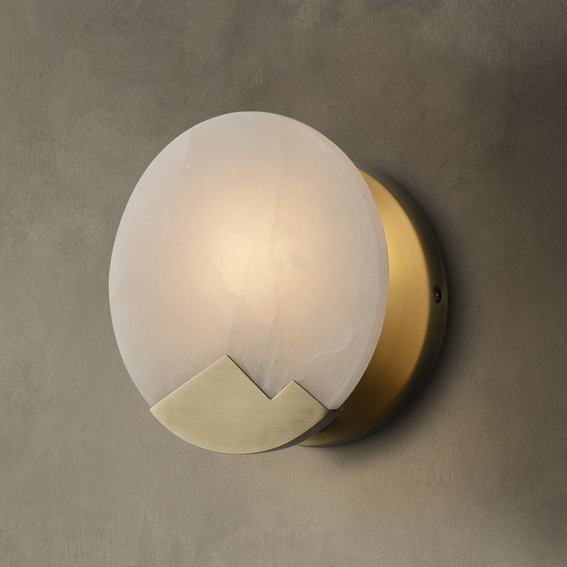 Rockingham Sunset Round Alabaster Wall Lamp