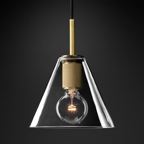 Yanick Clear Glass Cone Pendant Lamp