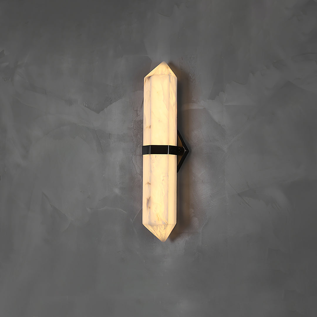 Velis Alabaster Obelisk Wall Sconce - Short