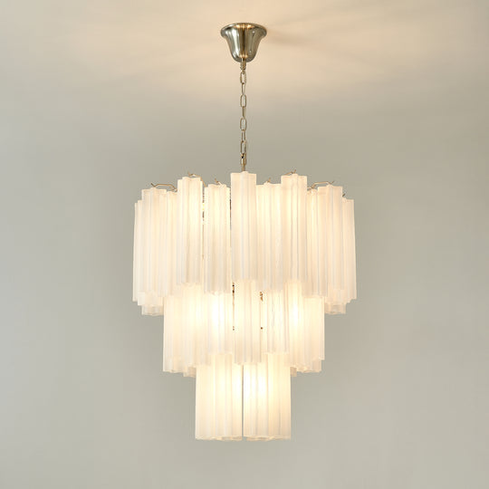 Amalia Murano Frosted Glass Tubes Chandelier - Medium