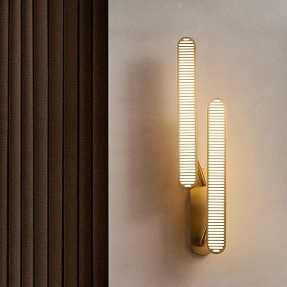Natalia Twin Column Brass Wall Lamp