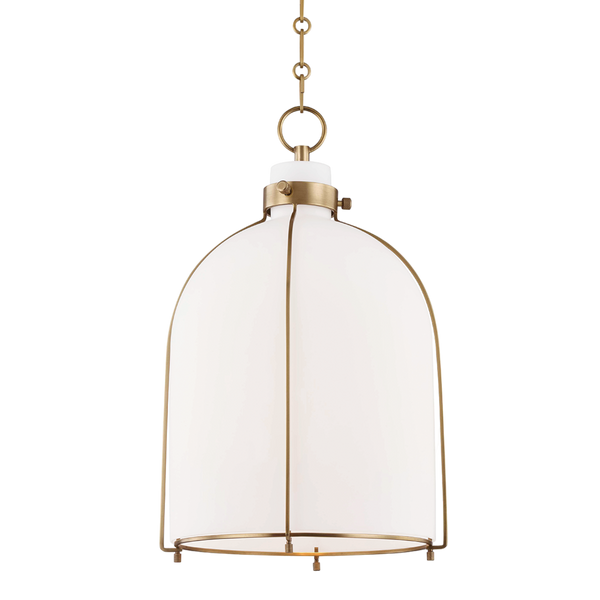 Eldridge White Glass Dome Pendant Lamp (SKU: 7314-AGB)