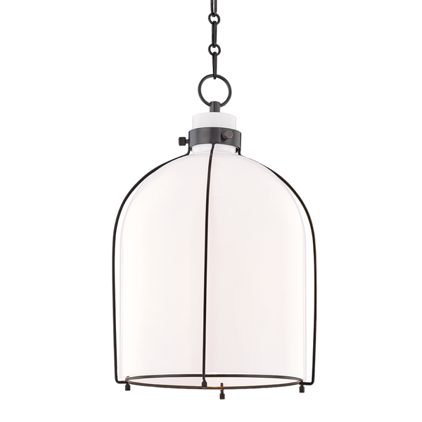 Eldridge White Glass Dome Pendant Lamp (SKU: 7314-OB)