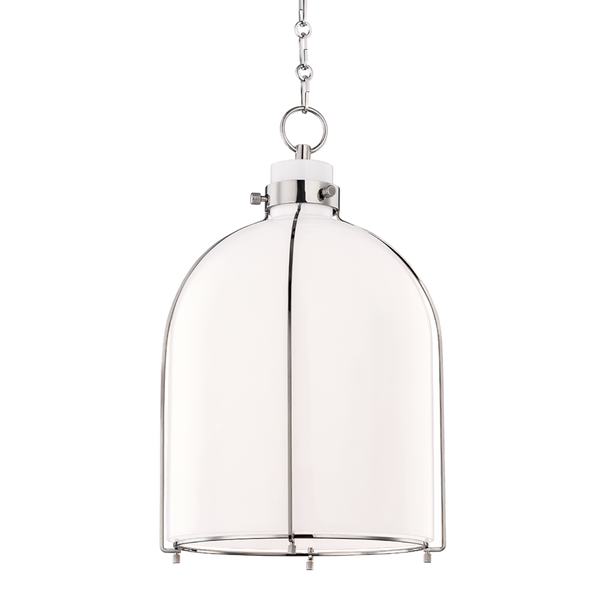 Eldridge White Glass Dome Pendant Lamp (SKU: 7314-PN)