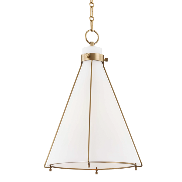 Eldridge White Glass Cone Pendant Lamp (SKU: 7316-PN)