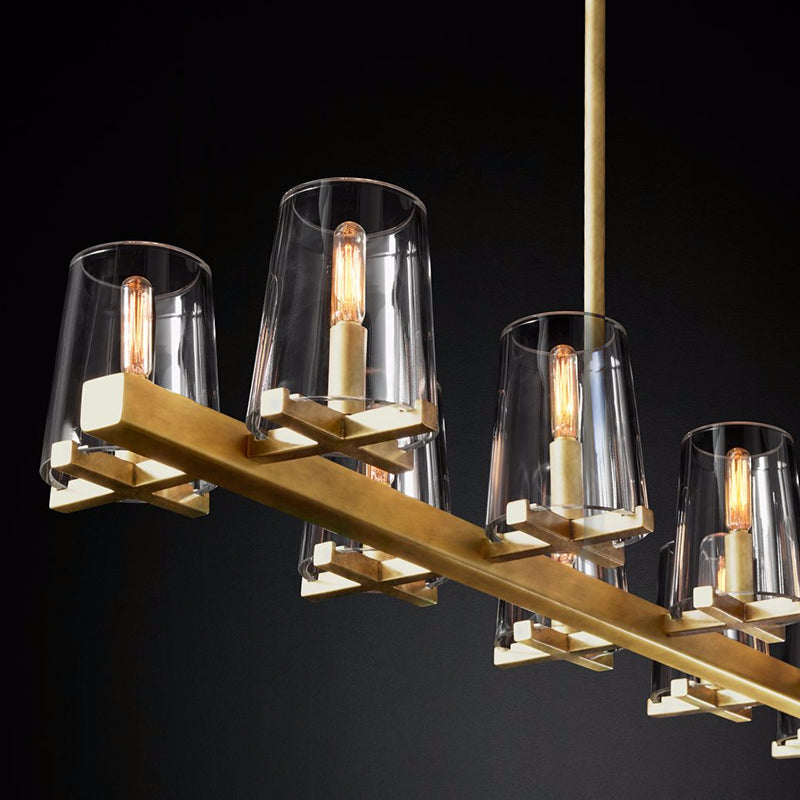 Agueda Long Chandelier close up view