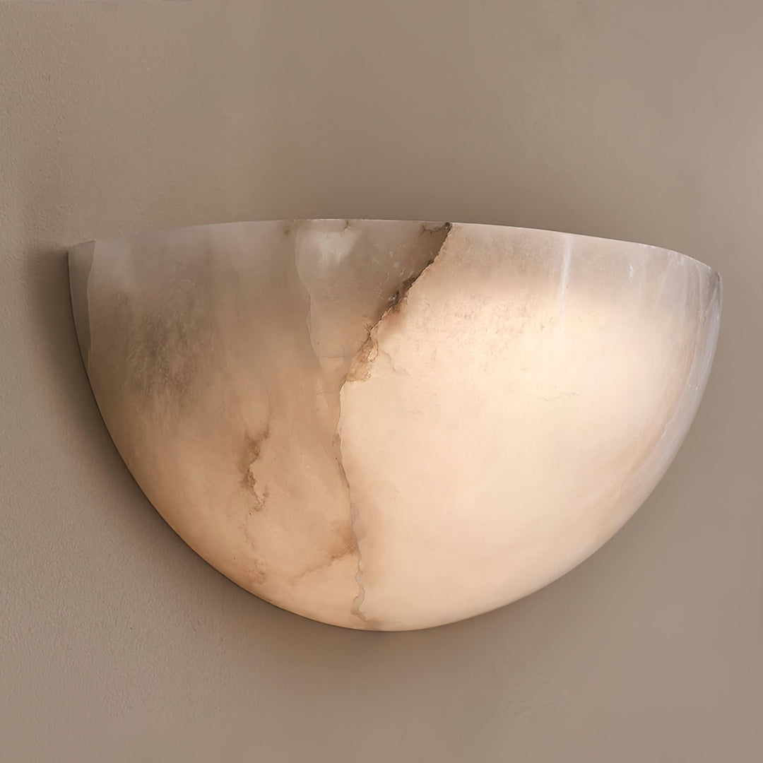 Alirae Alabaster Half-Moon Wall Sconce
