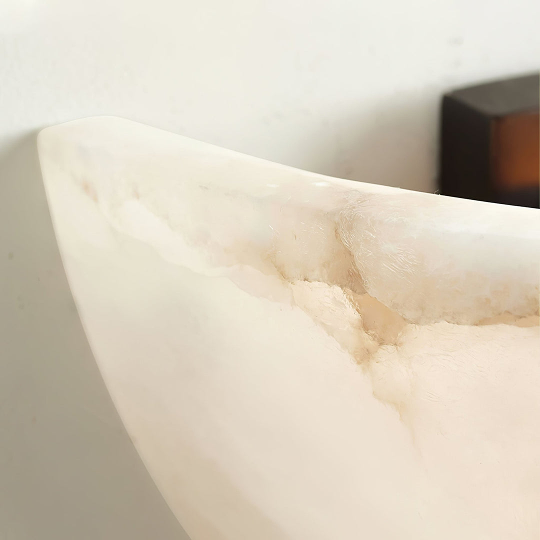Alirae Alabaster Half-Moon Wall Sconce