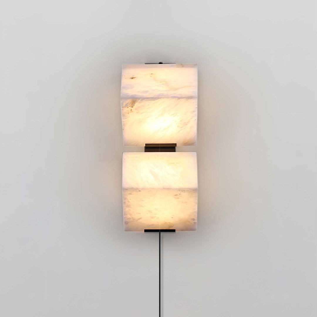 Maristela Alabaster Staircase Plug-in Wall Lamp - 2 tier