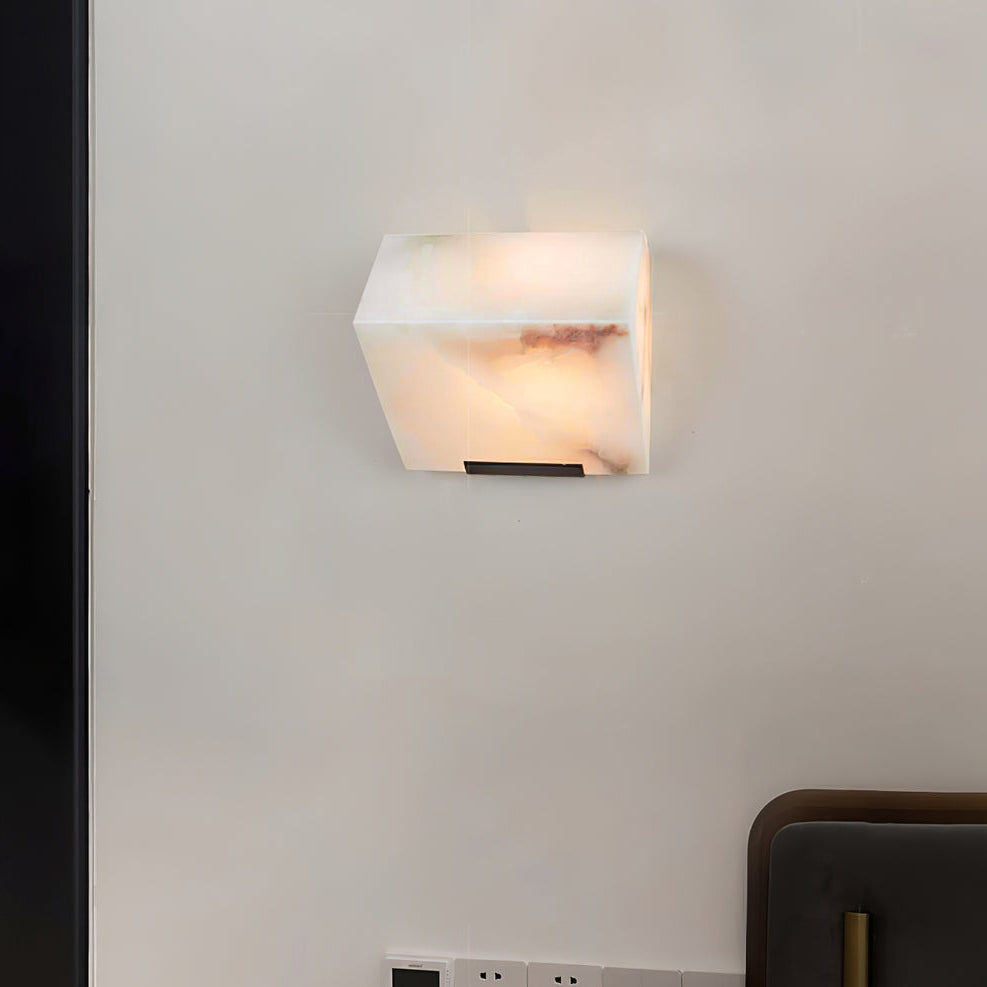 Maristela Alabaster Staircase Plug-in Wall Lamp - 1 tier