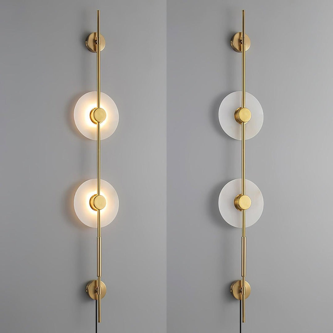 Aluneo Alabaster Vertical Plug-in Wall Sconce - Style A