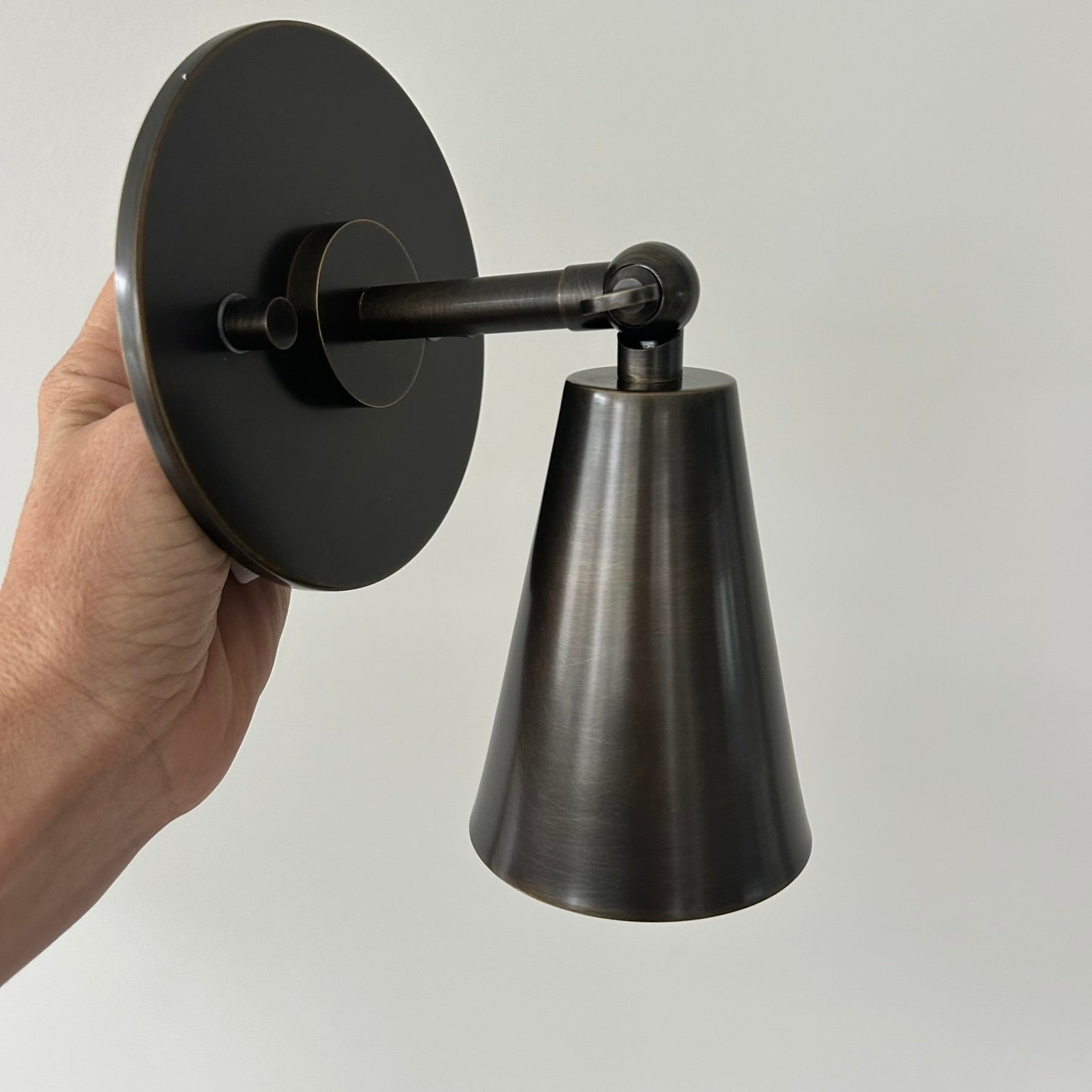 Alexa Short Arm Wall Lamp (Adjustable Shade) (Clearance x1 Brown Brass only)