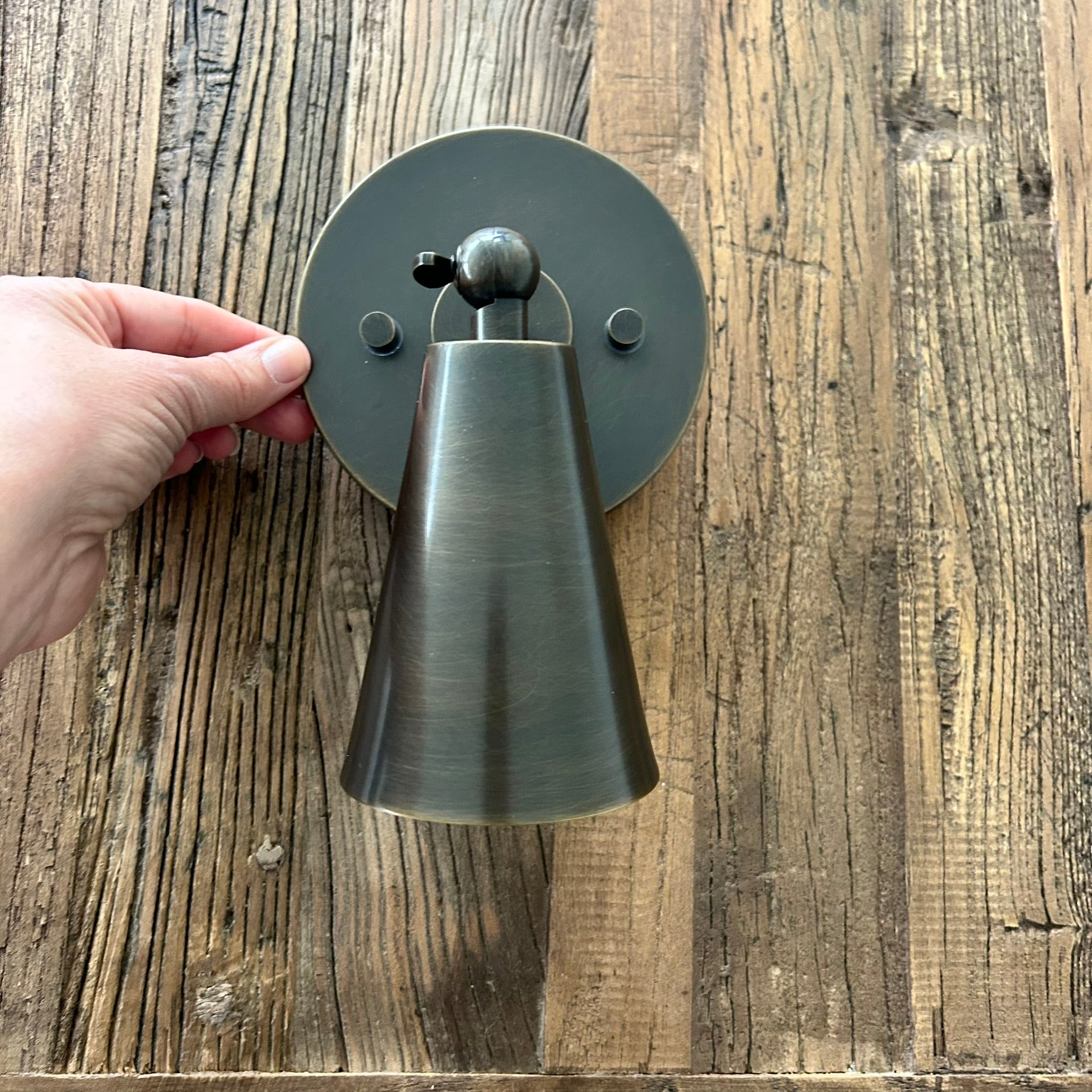 Alexa Short Arm Wall Lamp (Adjustable Shade) (Clearance x1 Brown Brass only)
