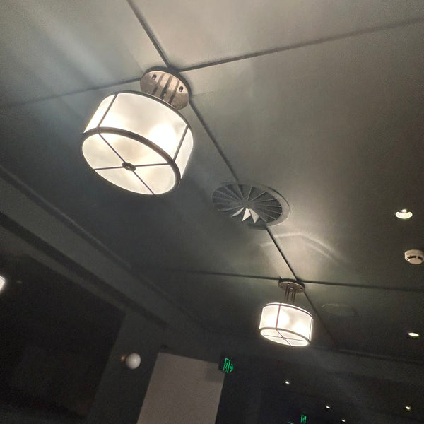 Alicies Brass and Glass Ceiling Lamp
