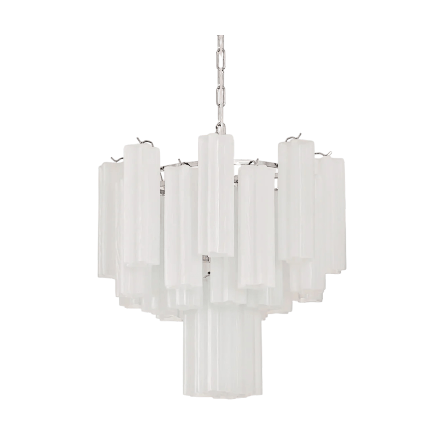Amalia Murano Frosted Glass Tubes Chandelier - Small