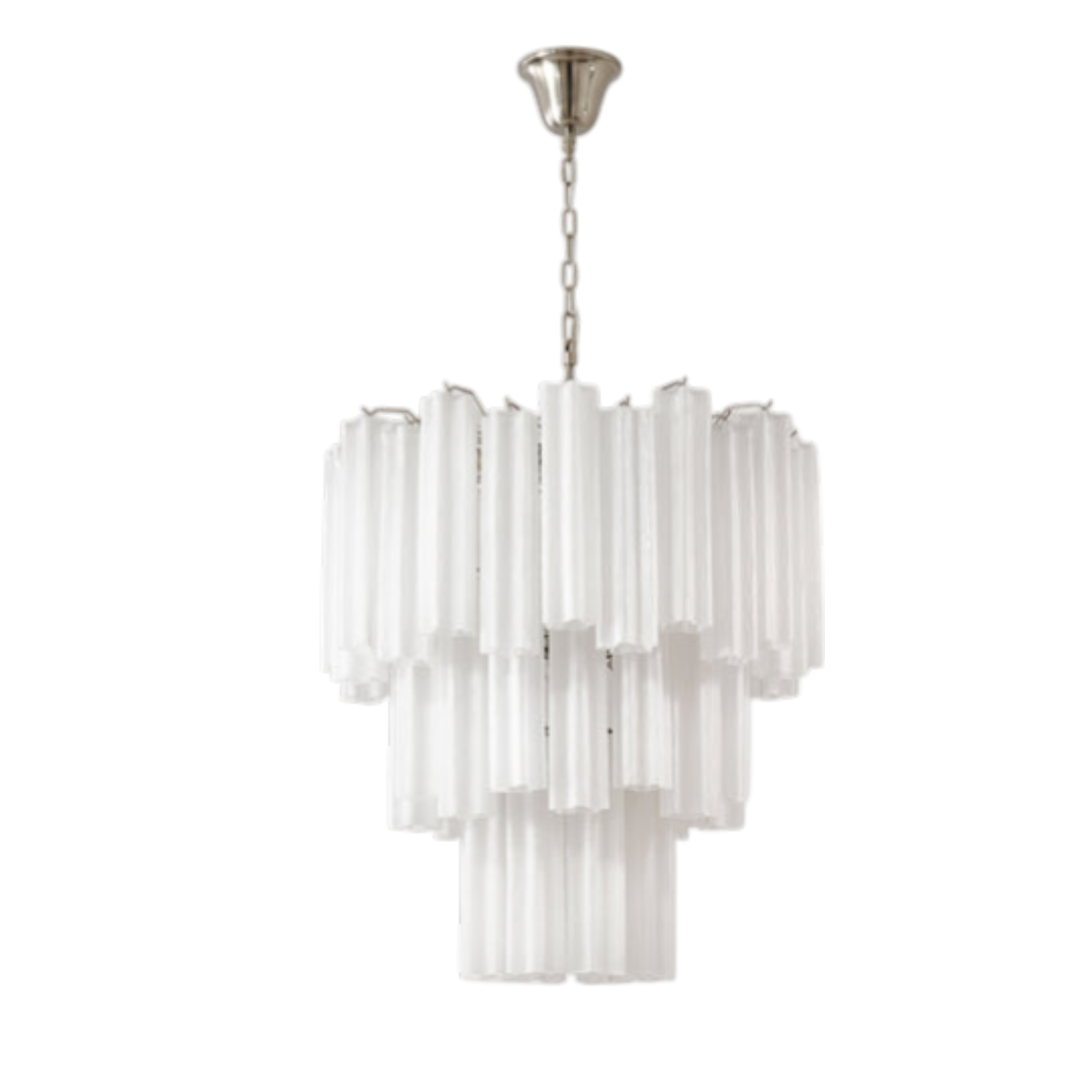 Amalia Murano Frosted Glass Tubes Chandelier - Medium