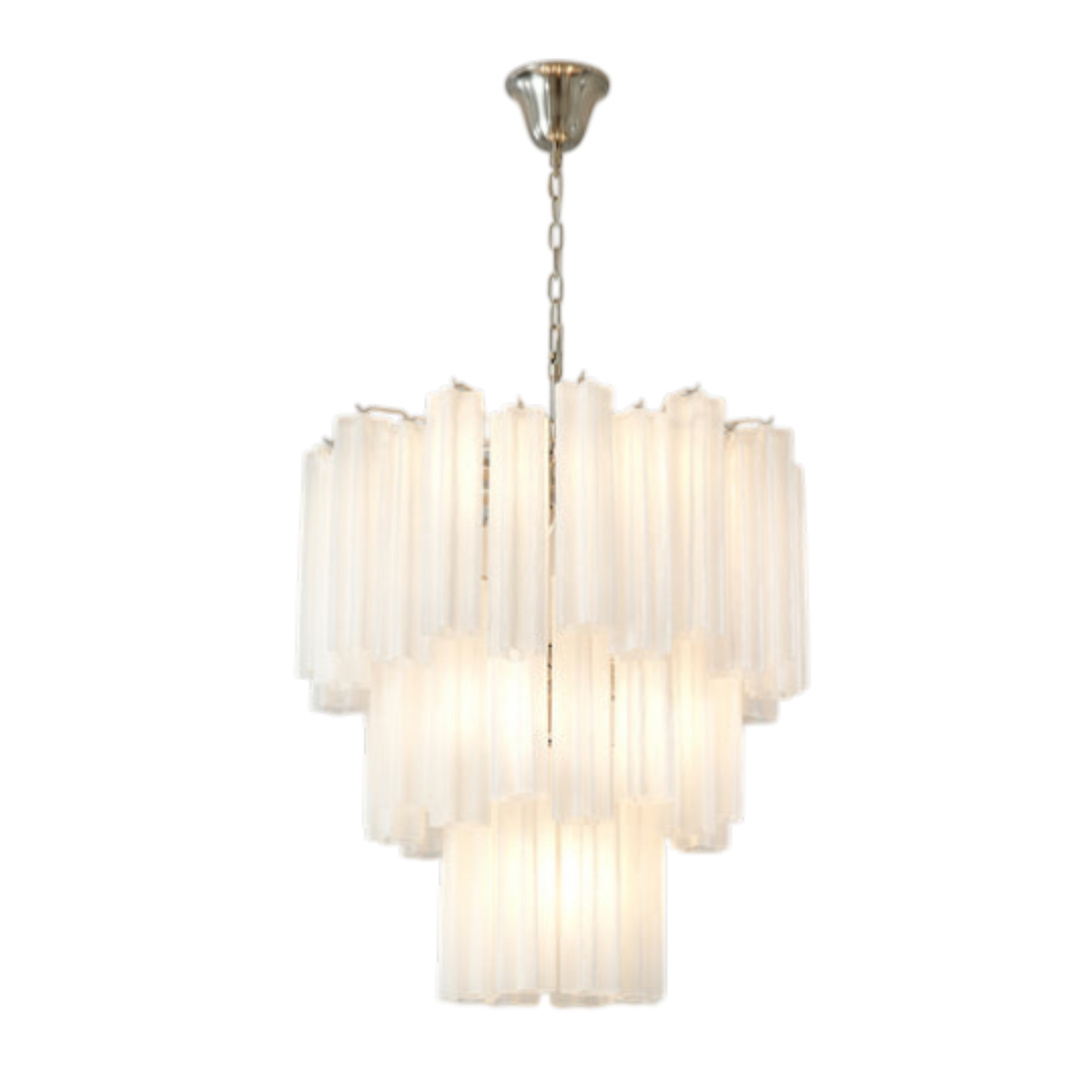 Amalia Murano Frosted Glass Tubes Chandelier - Large