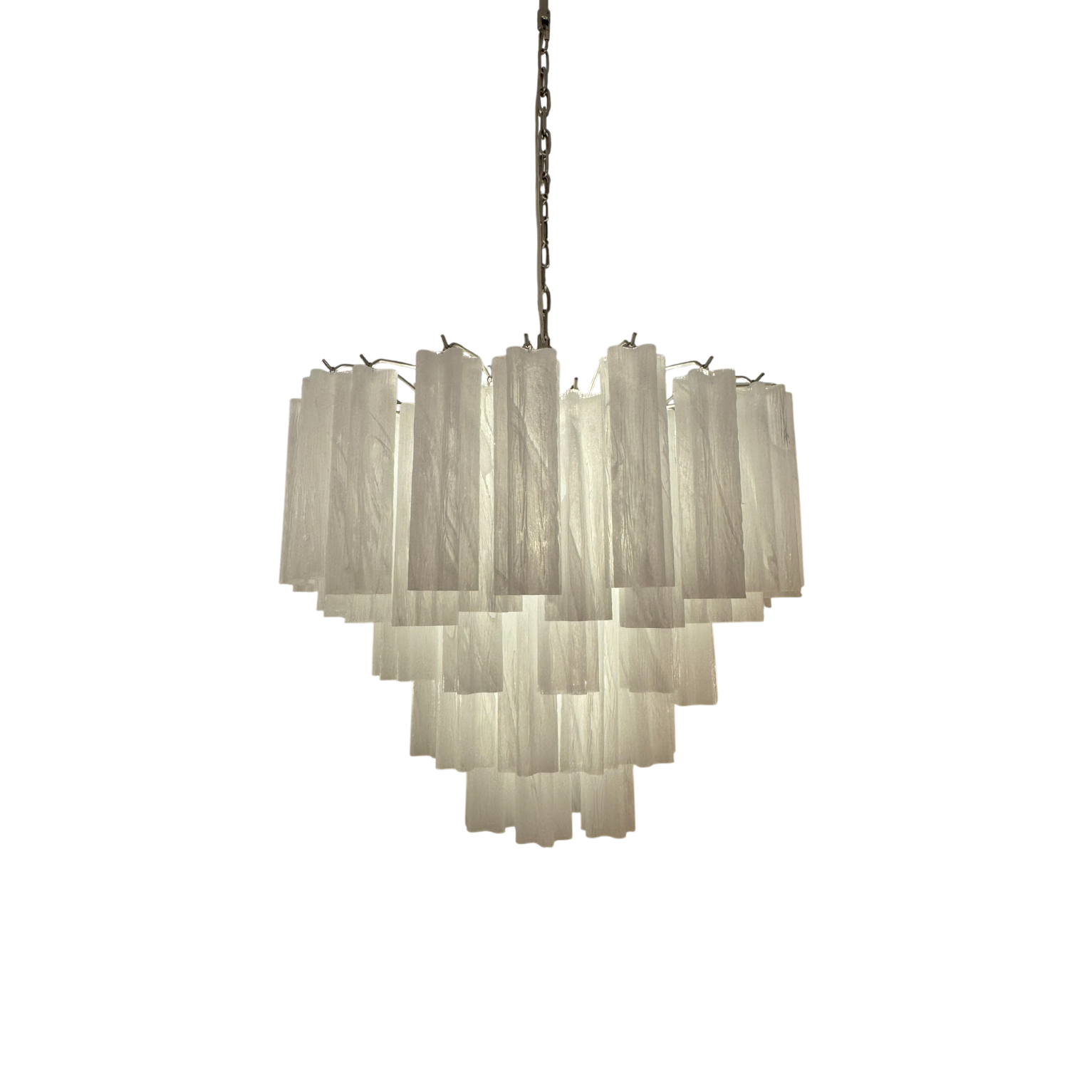 Aria multi-tier round glass chandelier
