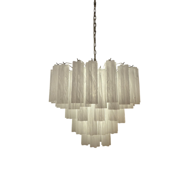 Aria multi-tier round glass chandelier