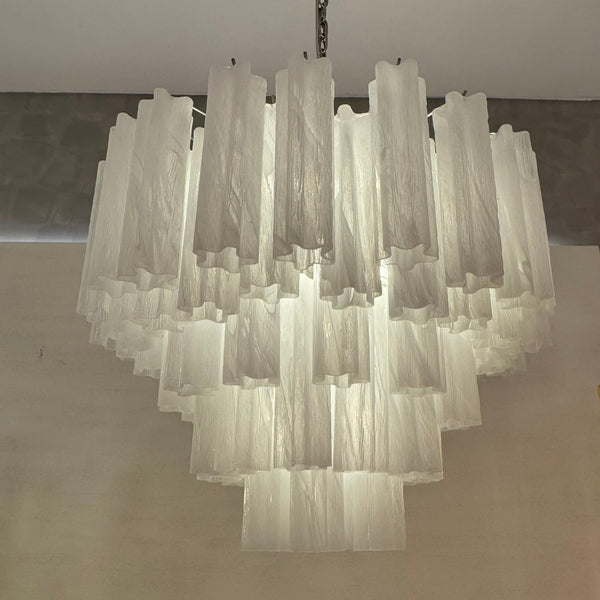 Aria multi-tier round glass chandelier