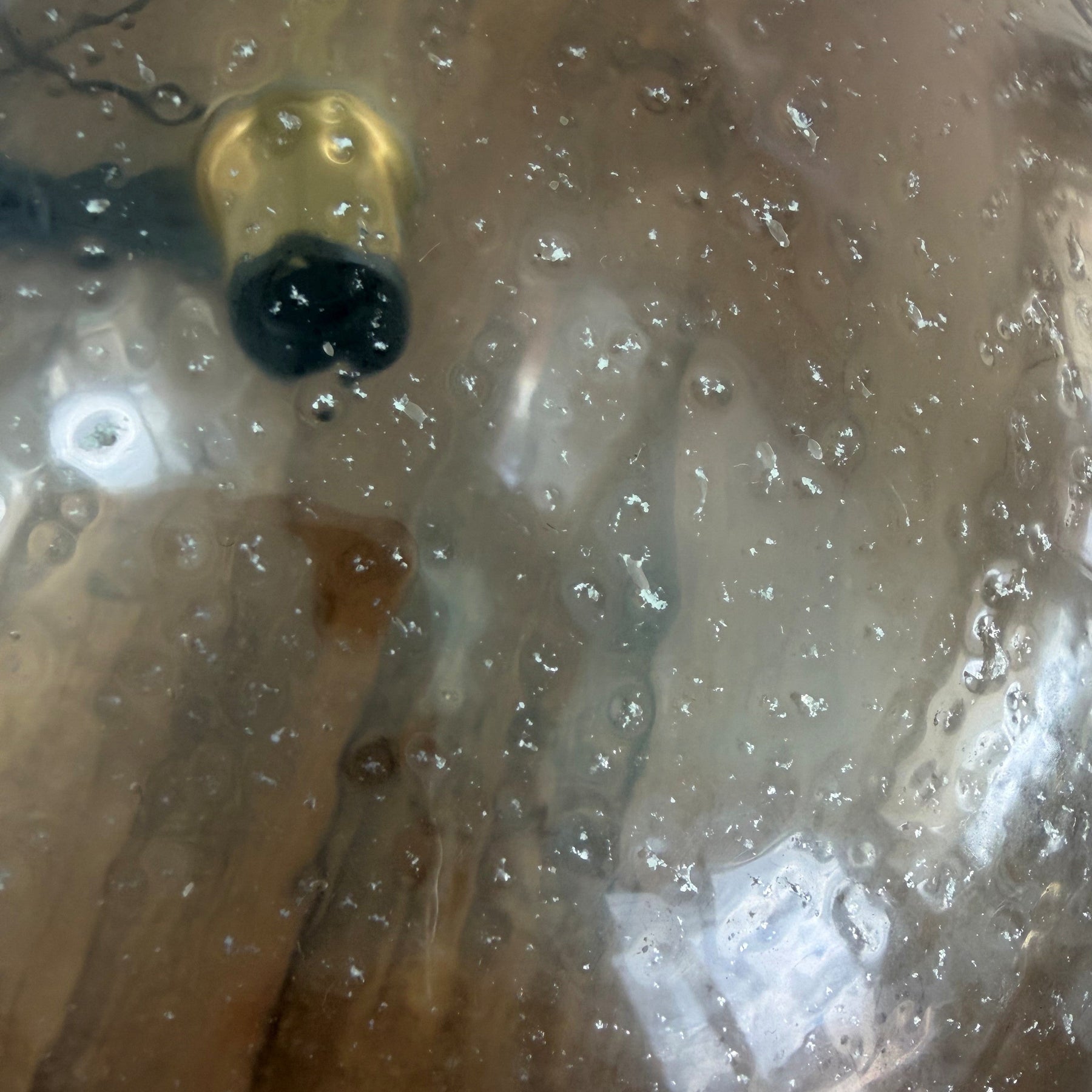 Arty Round Clear Textured Glass Pendant