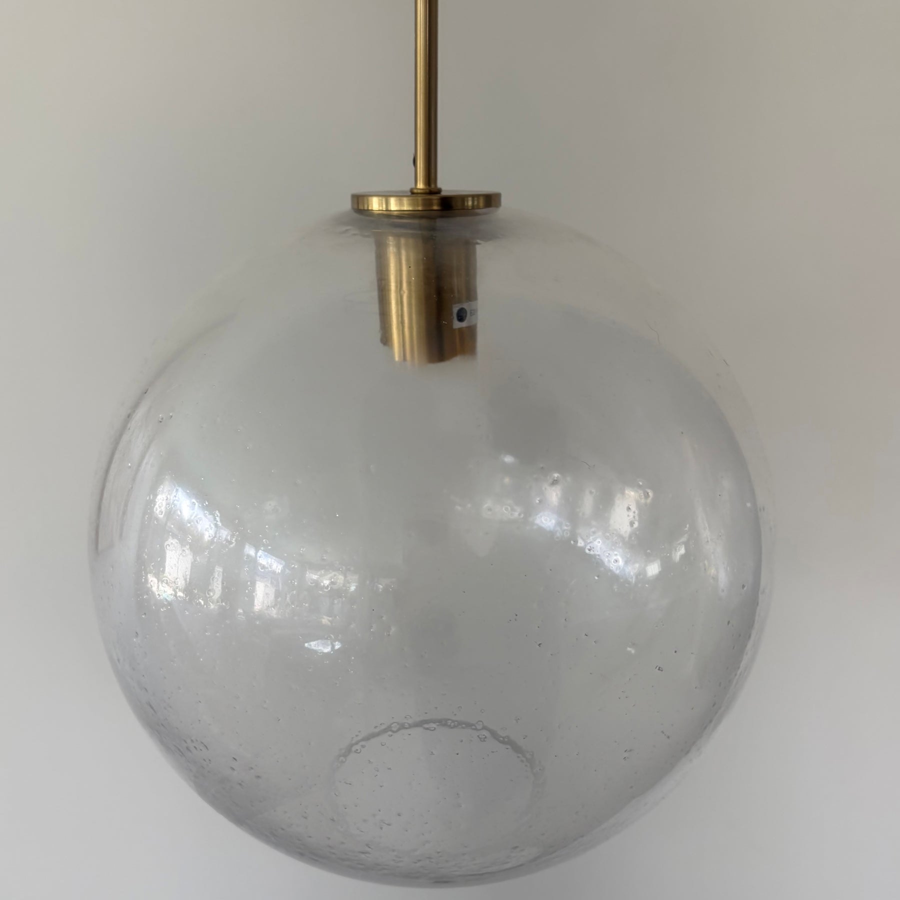 Arty Round Clear Textured Glass Pendant