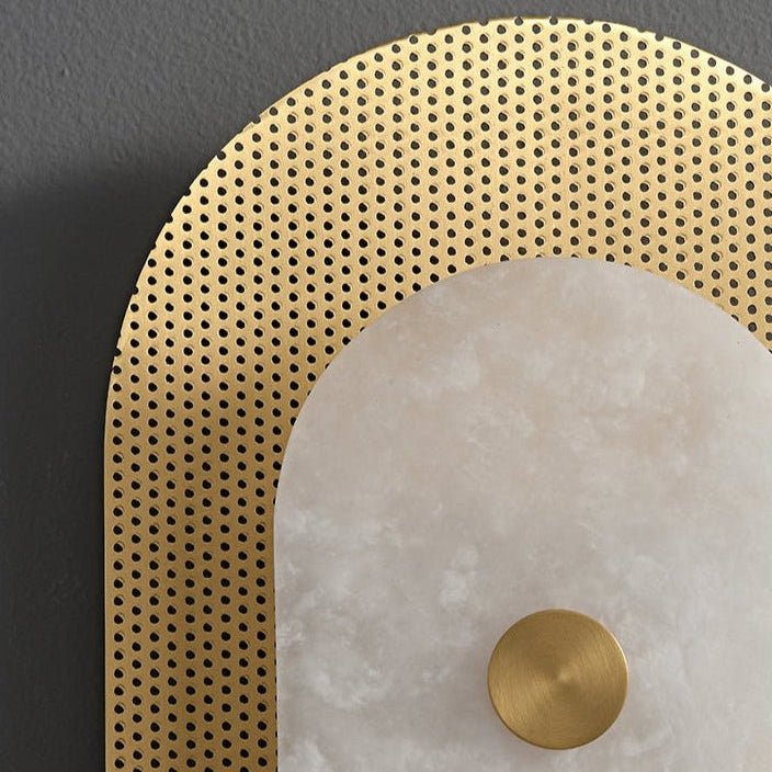 Adela Perforated Alabaster Wall Sconce - Short