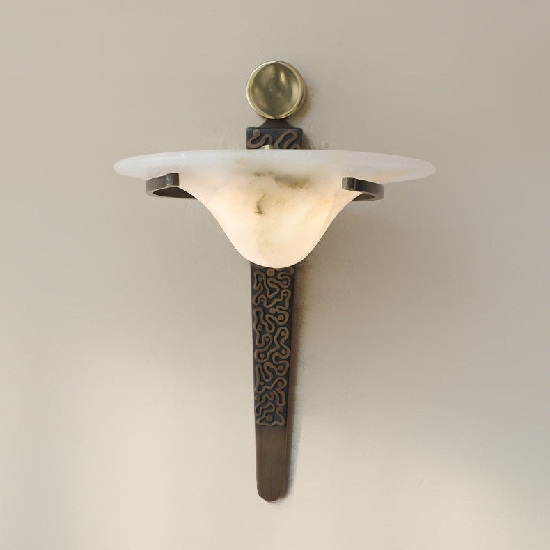 Noa Crest Alabaster Wall Sconce